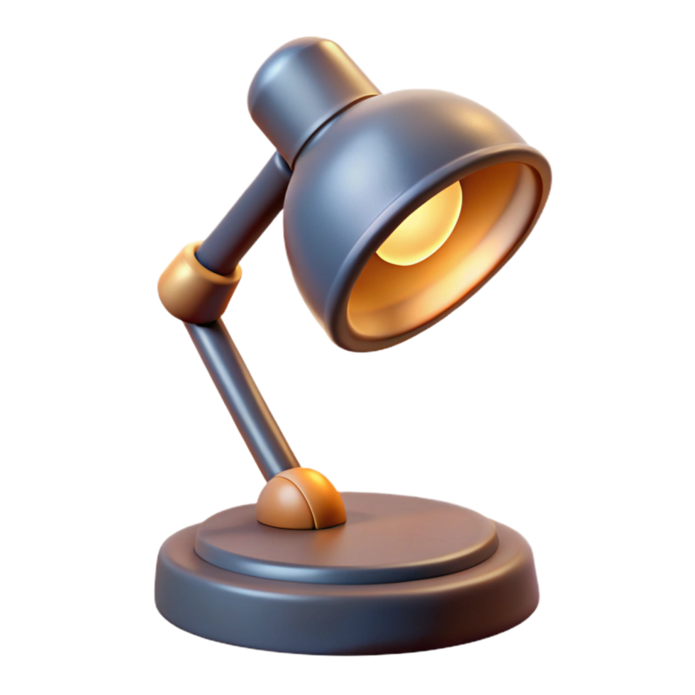 beautiful abstract Modern Desk Lamp Cutout with Warm Lighting Transparent Background high resolution png