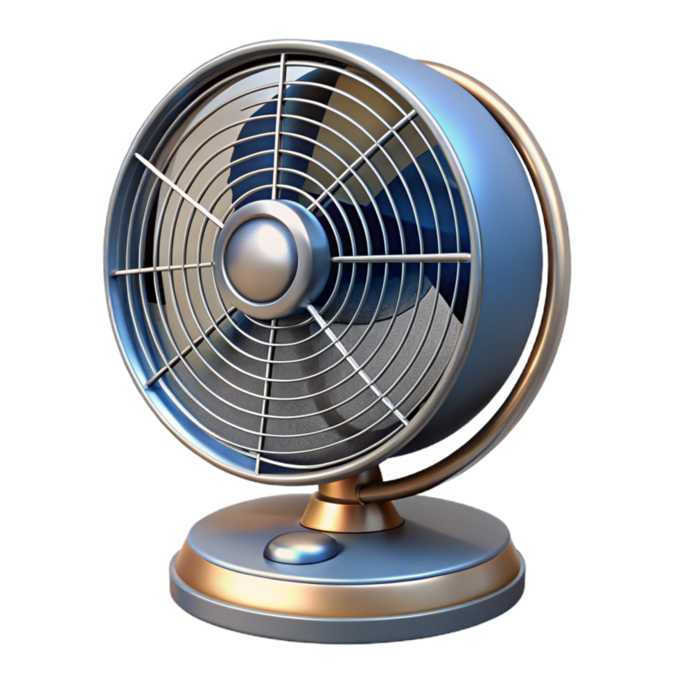 serene classic Modern Desk Fan with Chrome Base Cutout high quality png