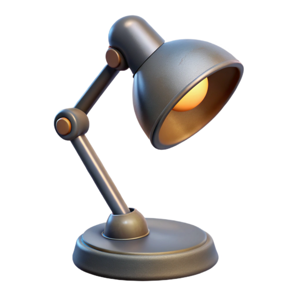 serene artistic Modern Desk Lamp with Warm Light Side Angle Transparent original png