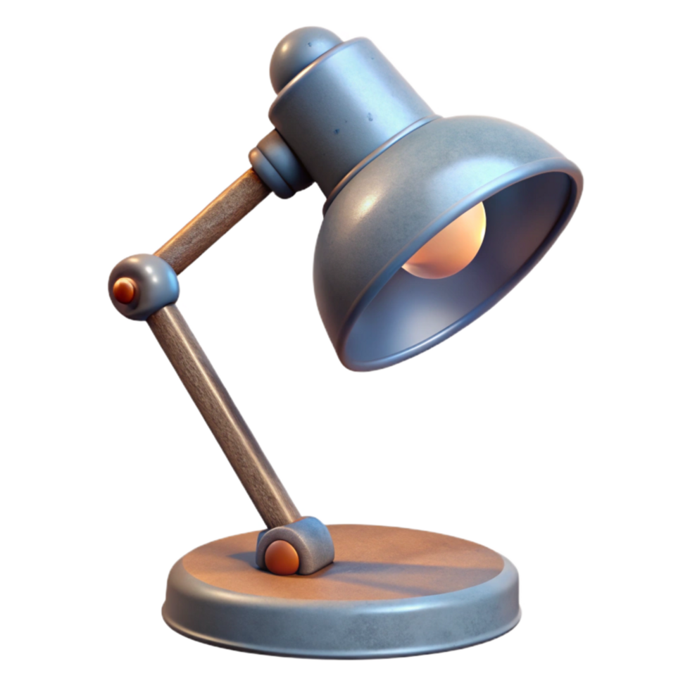 impressive rustic Modern Desk Lamp with Warm Light Side Angle Transparent professional png