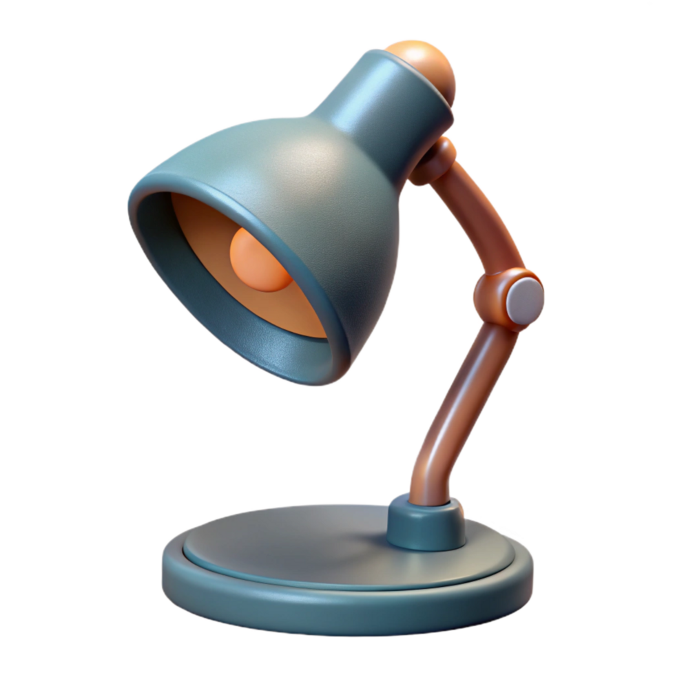 dramatic creative Modern Desk Lamp with Warm Light Side Angle Transparent high quality png