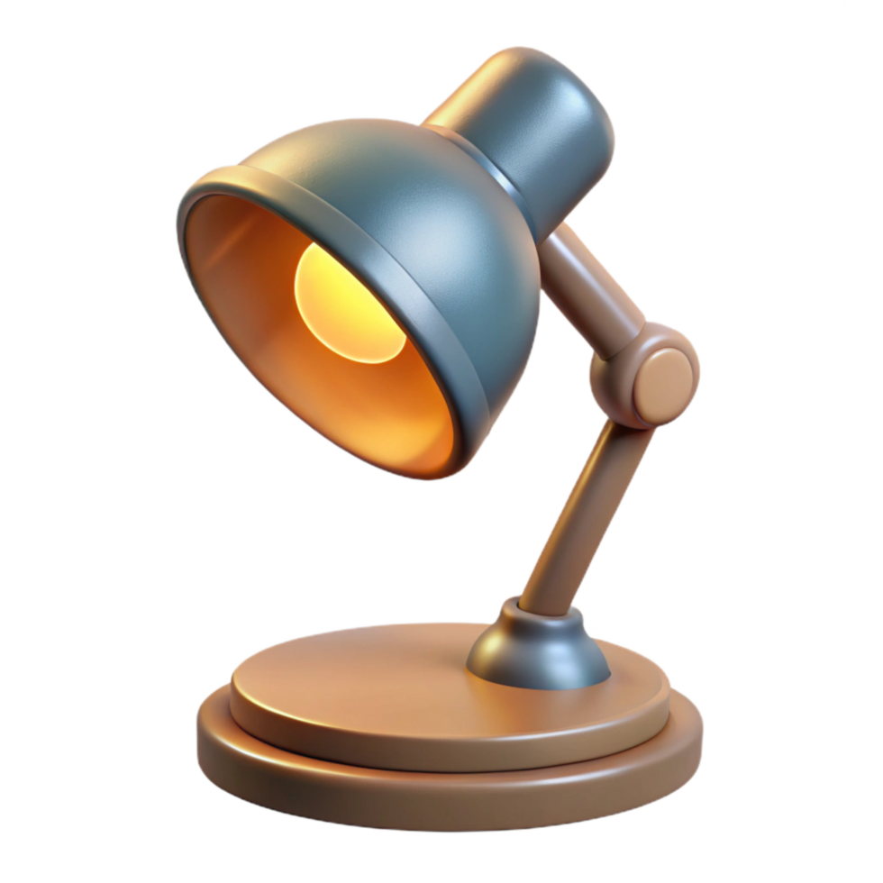 vibrant contemporary Modern Desk Lamp with Warm Light Side Angle Transparent high quality png