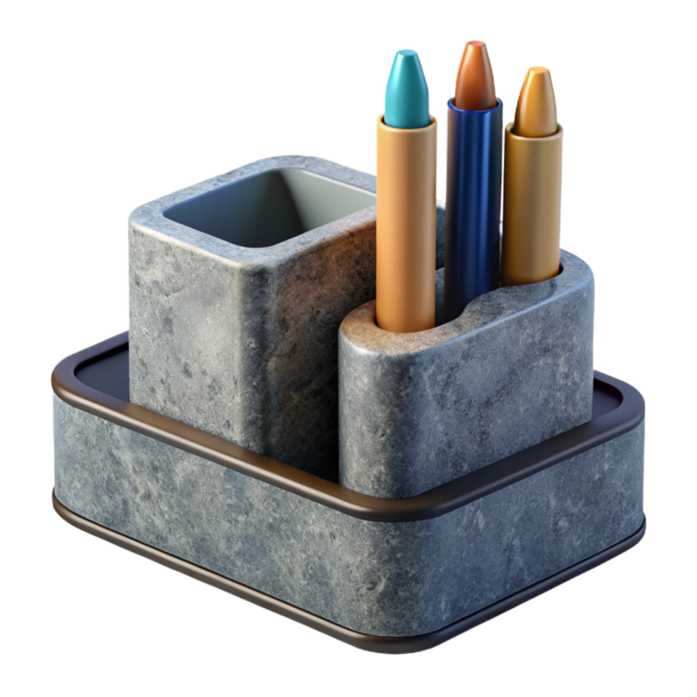 stunning abstract Modern Desk Organizer with Stationery Isolated png