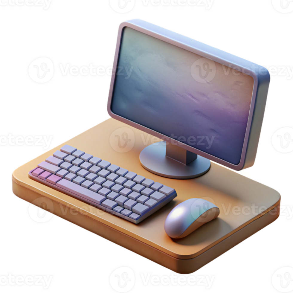 stunning artistic Modern Desktop Computer with Keyboard and Mouse Transparent Background authentic png