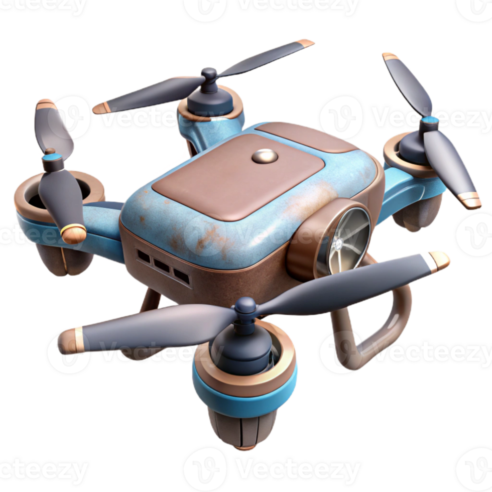 magnificent vintage Modern Drone Quadcopter Flying Overhead Cutout high resolution png