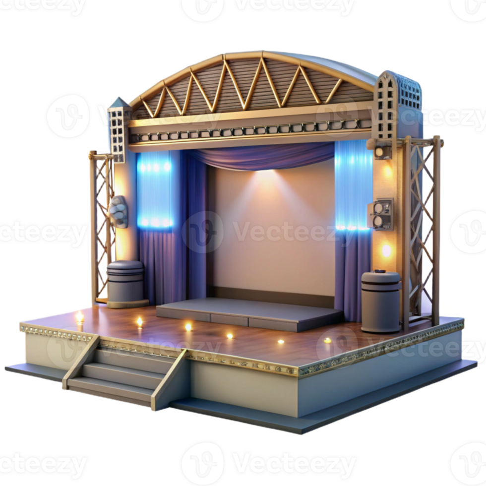 magnificent modern Modern Event Stage with Spotlights Isolated png