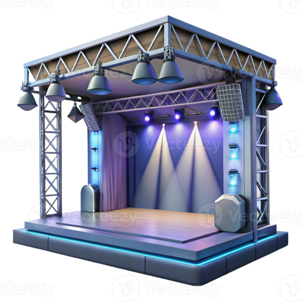 serene creative Modern Event Stage with Spotlights Isolated authentic png