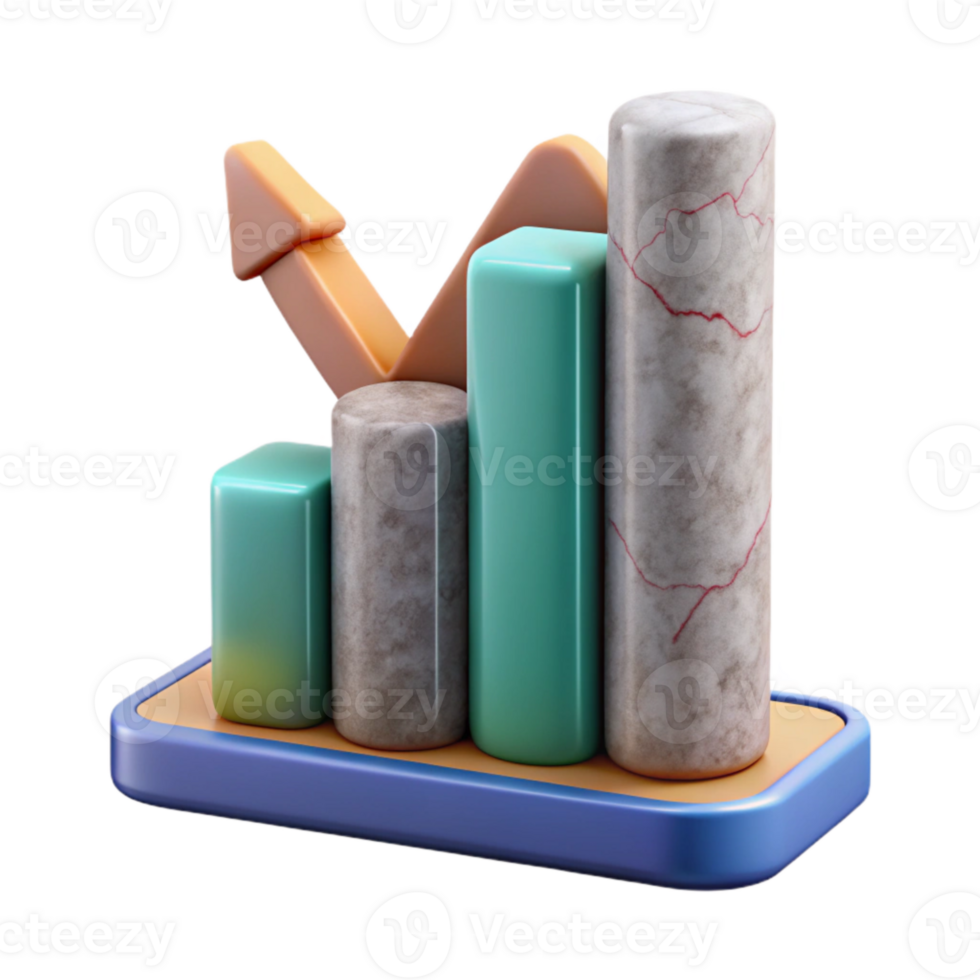 dramatic classic Modern Graph Showing Growth Isolated original png