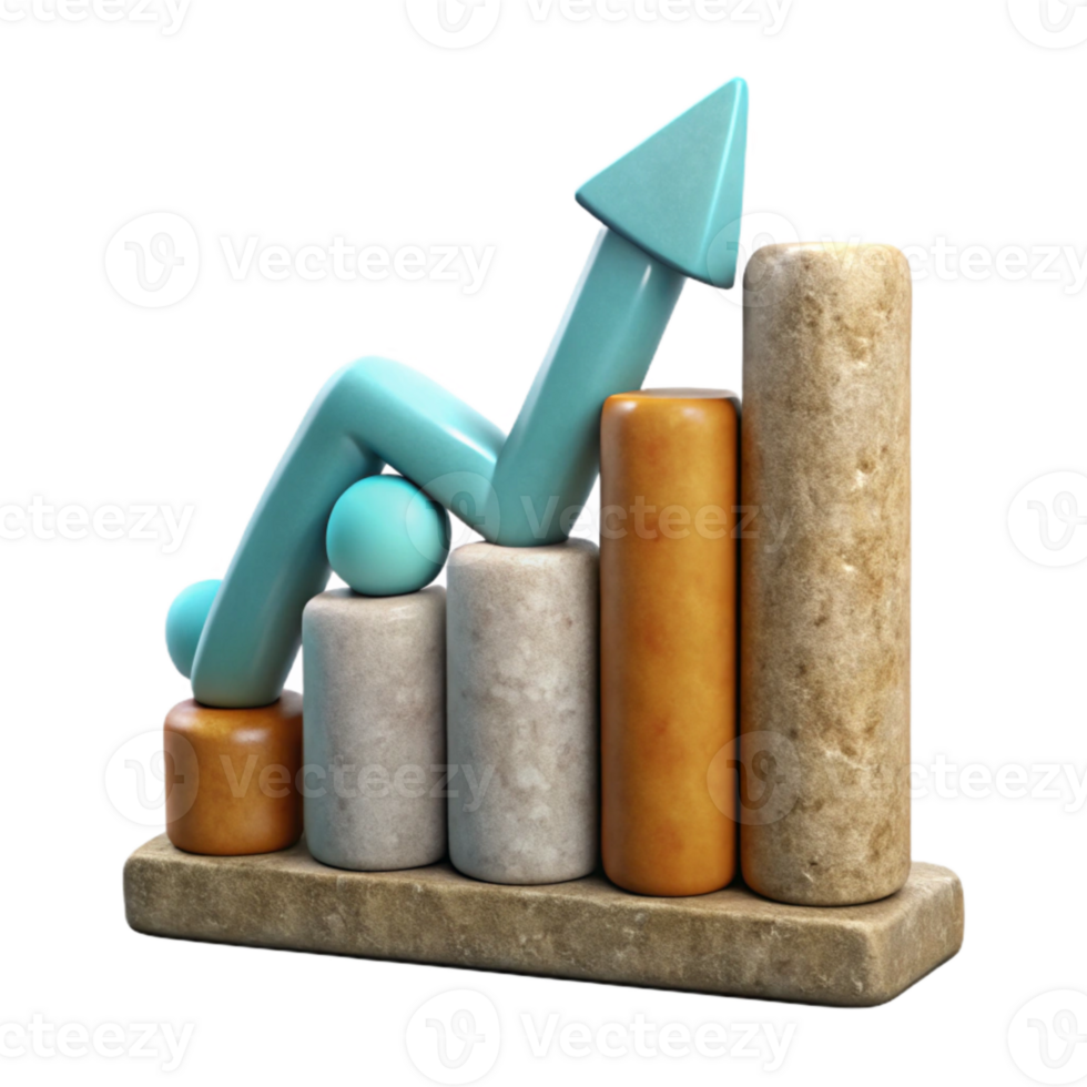 extraordinary creative Modern Graph Showing Growth Isolated professional png