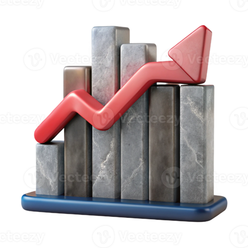 vibrant rustic Modern Graph with Downward Trend Isolated original png