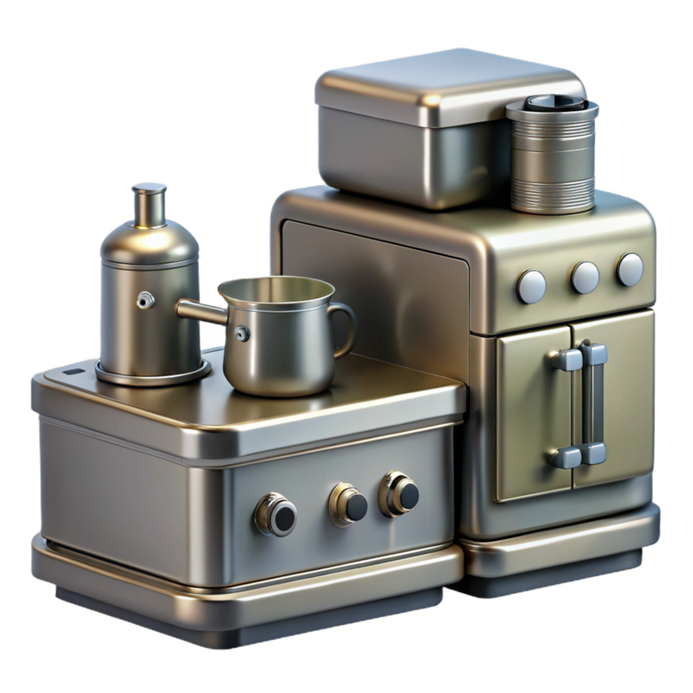 wonderful vintage Modern Kitchen Appliances Stainless Steel Isolated high resolution png