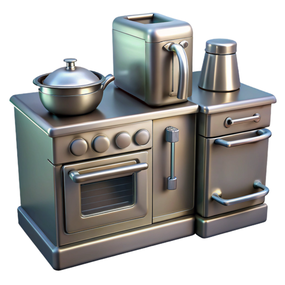wonderful traditional Modern Kitchen Appliances Stainless Steel Isolated authentic png
