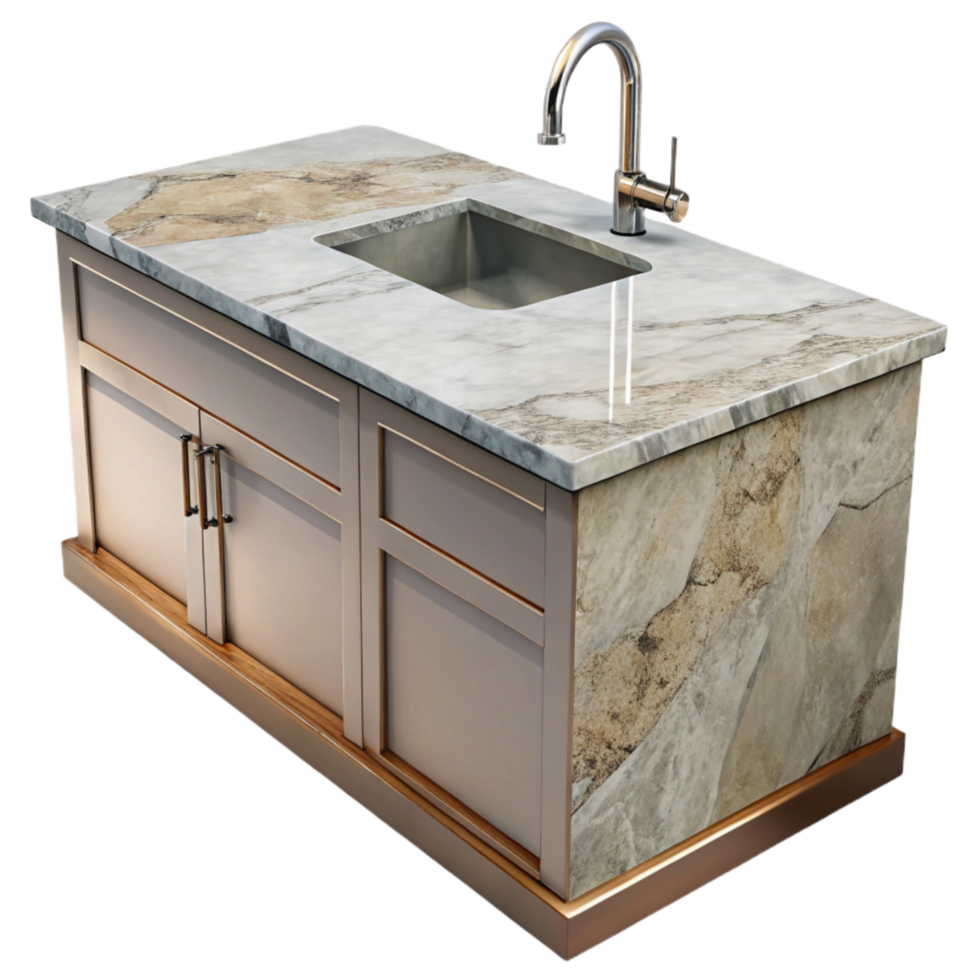 extraordinary artistic Modern Kitchen Countertop Marble Surface Isolated authentic png