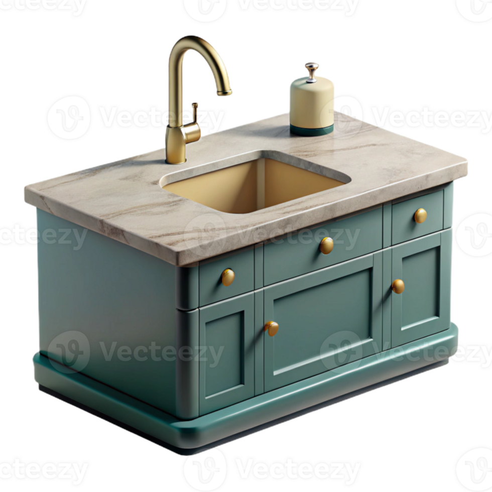 stunning traditional Modern Kitchen Countertop with Sink Transparent professional png