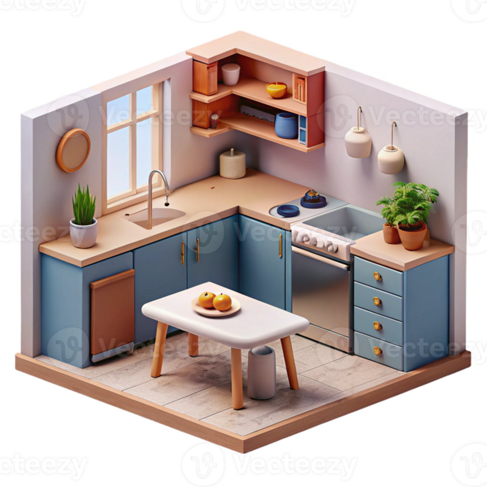 impressive abstract Modern Kitchen Interior Cutout authentic png
