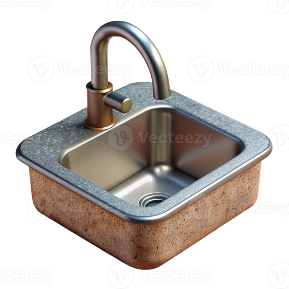 elegant creative Modern Kitchen Sink with Faucet Isolated Cutout detailed png