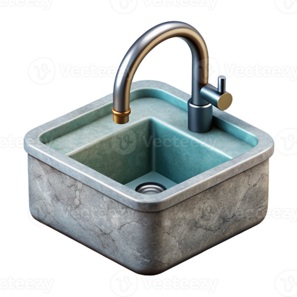 elegant classic Modern Kitchen Sink with Faucet Isolated Cutout high resolution png