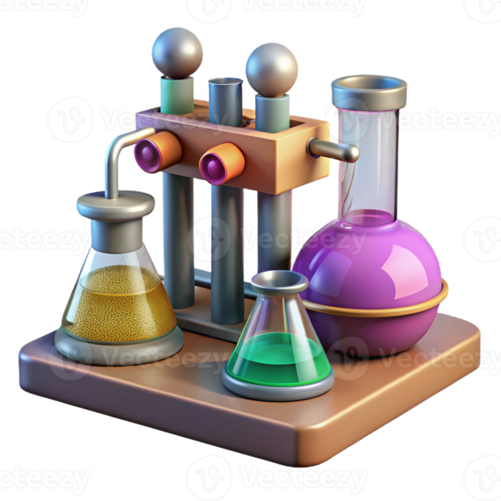 beautiful classic Modern Laboratory Equipment Set Top View Cutout authentic png