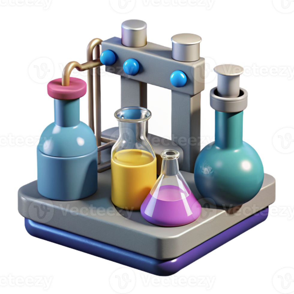 impressive contemporary Modern Laboratory Equipment Set Top View Cutout detailed png