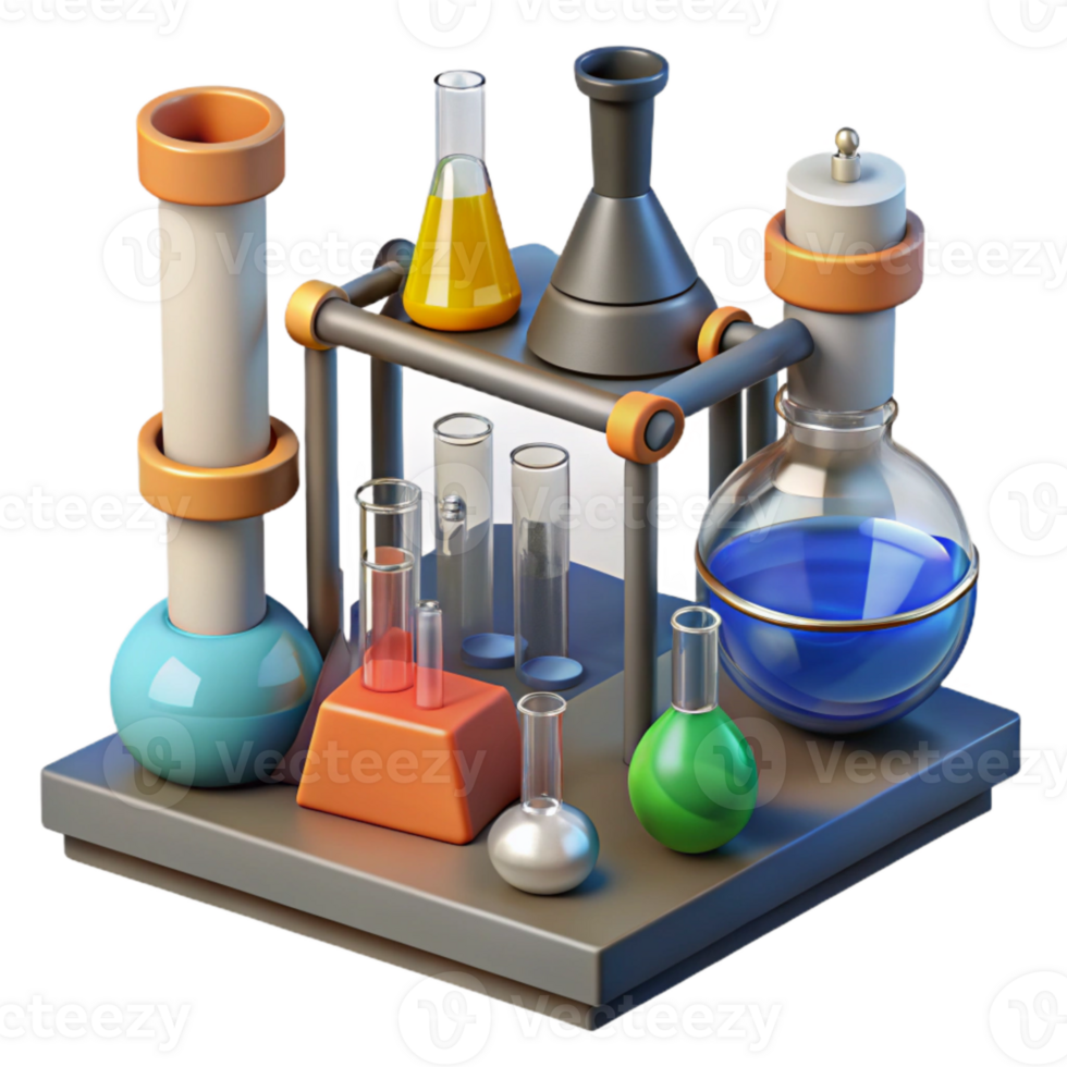 magnificent modern Modern Laboratory Equipment Set Top View Cutout high quality png