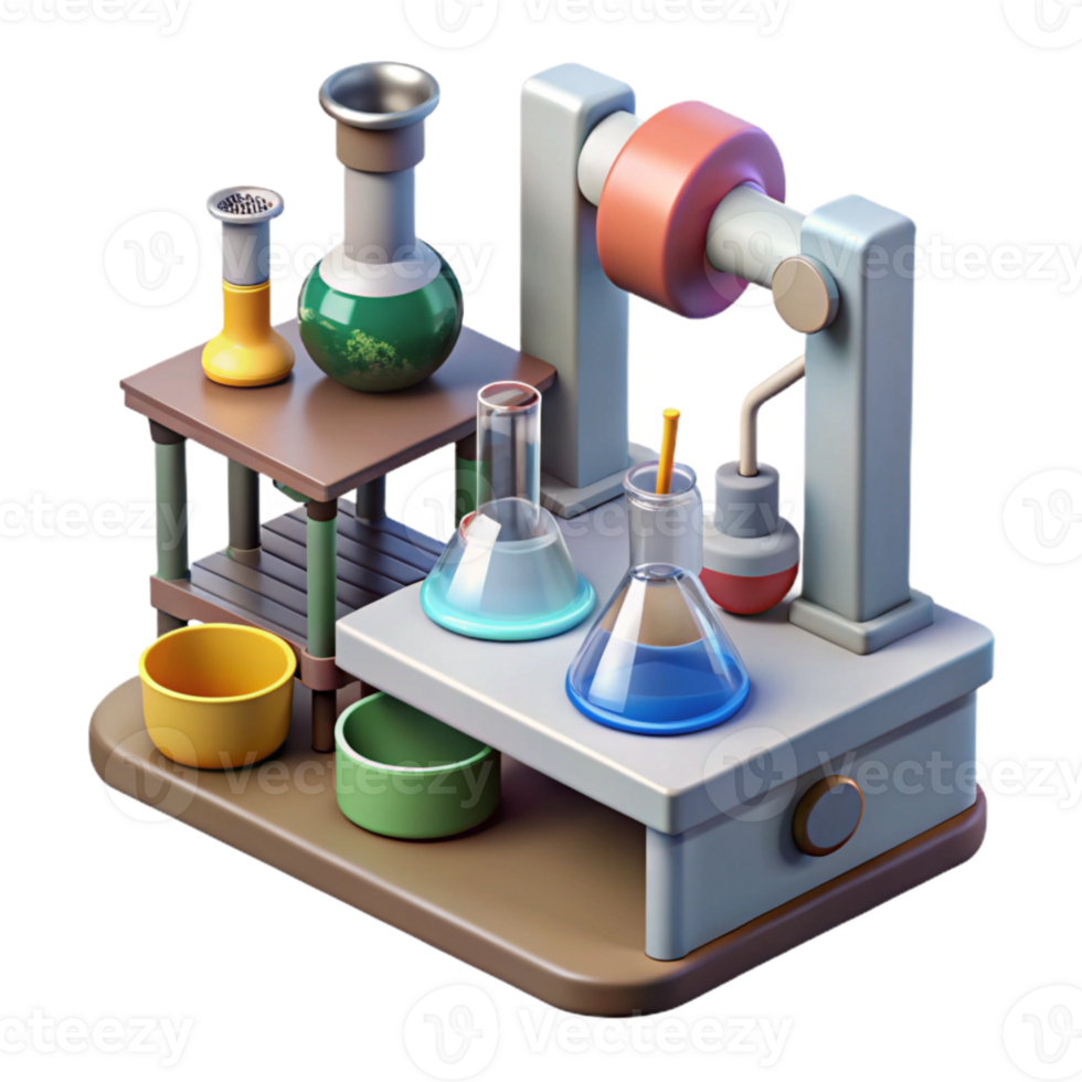 extraordinary creative Modern Laboratory Equipment Set Top View Cutout png