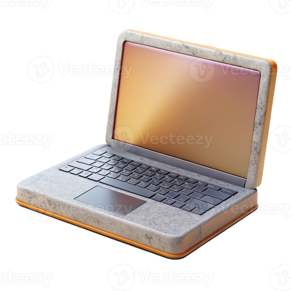 serene creative Modern Laptop Front View Cutout Element high resolution png