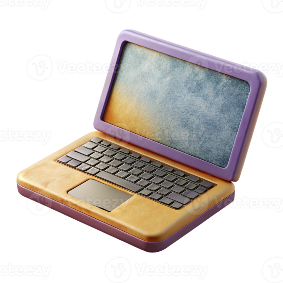 beautiful rustic Modern Laptop Flat Lay Cutout on Transparent Background exclusive png