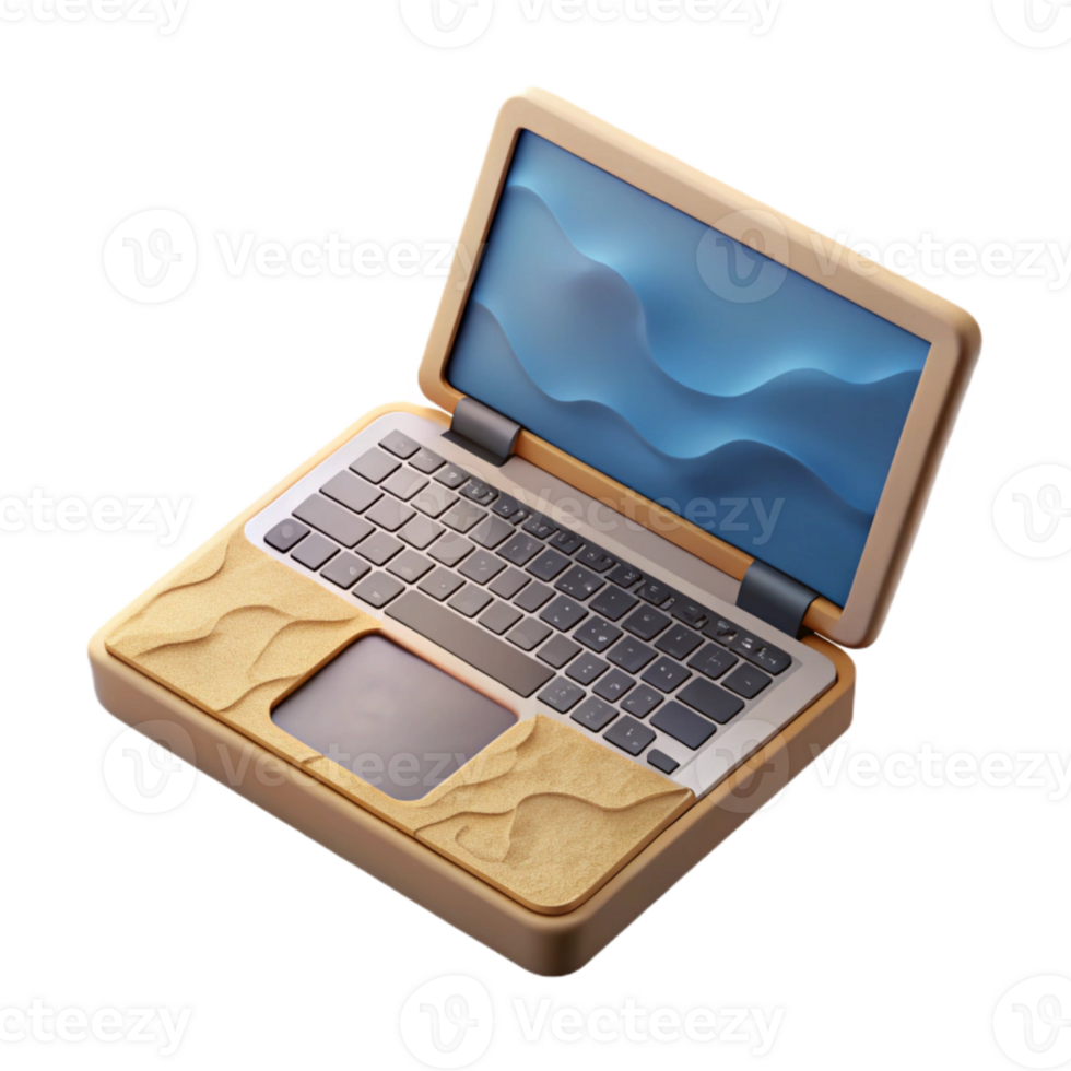magnificent rustic Modern Laptop Top View Cutout Element authentic png
