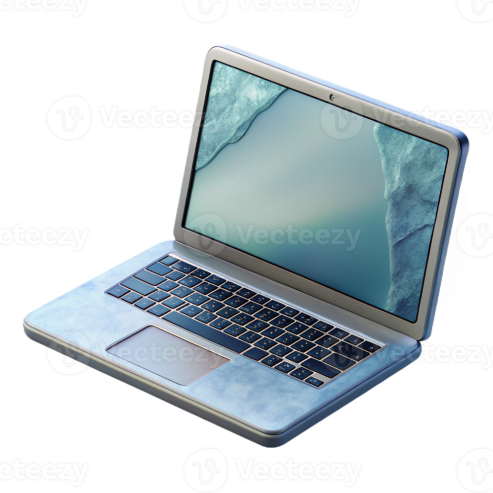 magnificent artistic Modern Laptop with Blank Screen Isolated genuine png