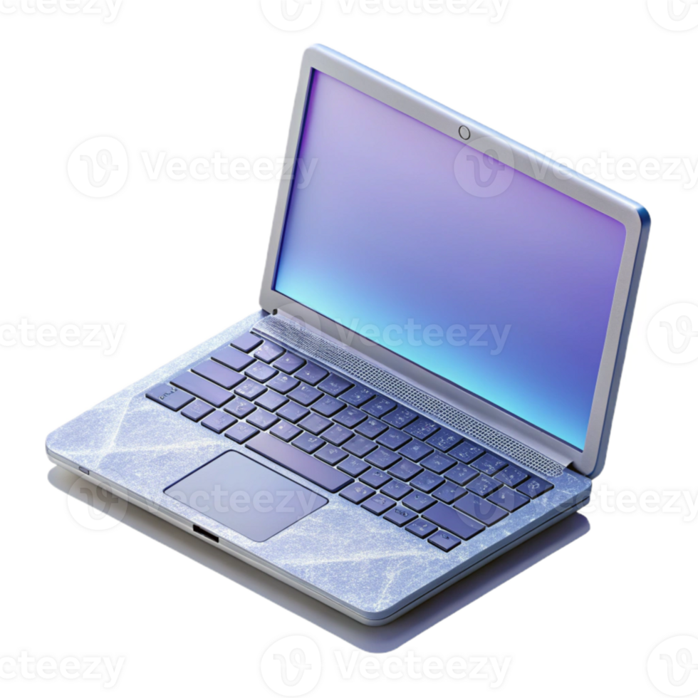 elegant modern Modern Laptop with Blank Screen Isolated premium png