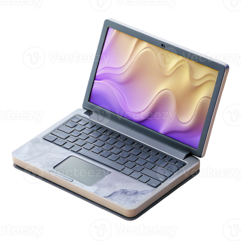 extraordinary minimalist Modern Laptop with External Monitor Isolated Element premium png