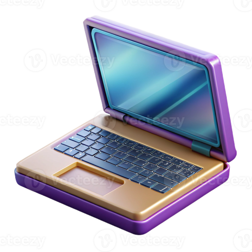 stunning creative Modern Laptop with Open Lid Side View Transparent original png