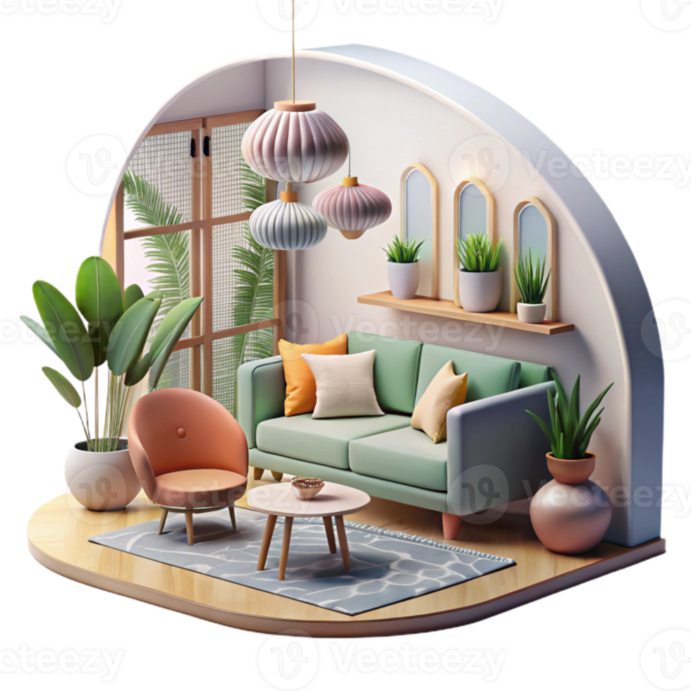 extraordinary abstract Modern Living Room Interior Cutout high resolution png