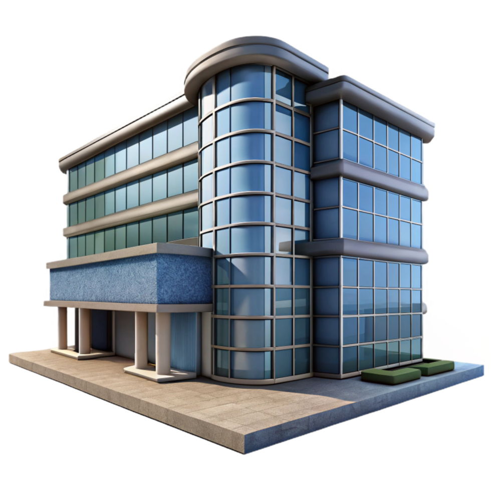 wonderful modern Modern Office Building Exterior Isolated on Transparent Background professional png