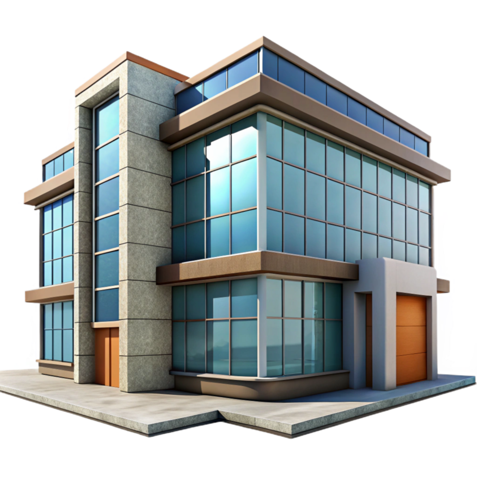 magnificent contemporary Modern Office Building Exterior Isolated on Transparent Background exclusive png