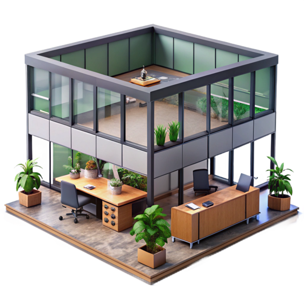 elegant minimalist Modern Office Building Interior Cutout high resolution png