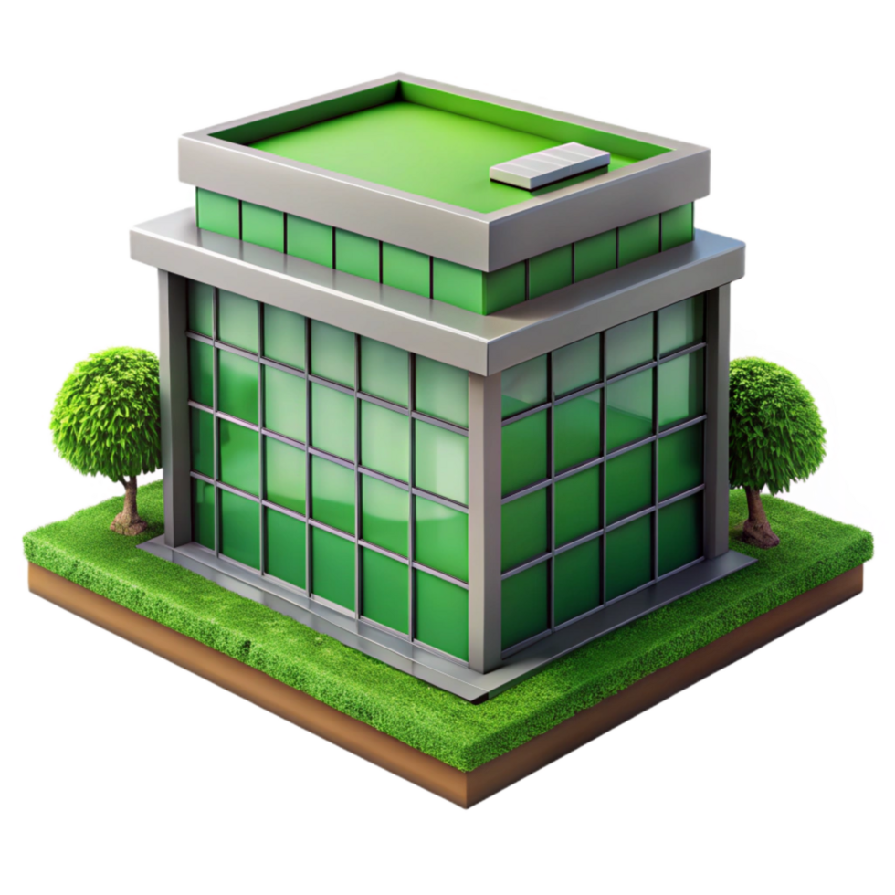 stunning minimalist Modern Office Building with Glass Facade Cutout Element professional png