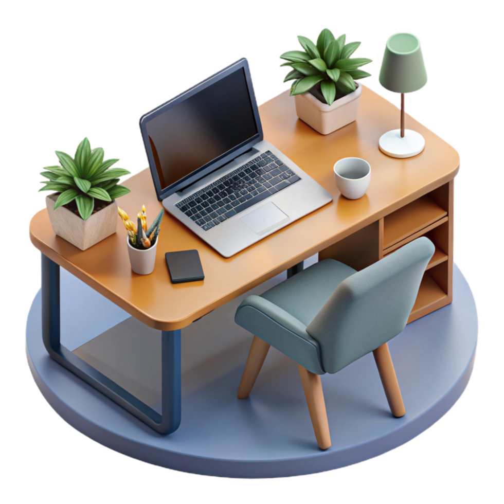 stunning artistic Modern Office Desk with Stationery Transparent Background genuine png