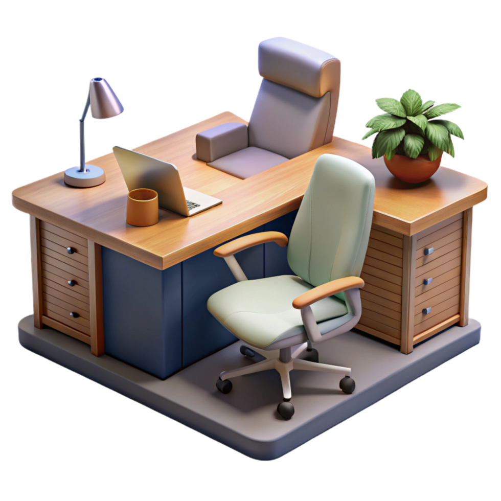 stunning rustic Modern Office Interior with Plants Cutout Element original png