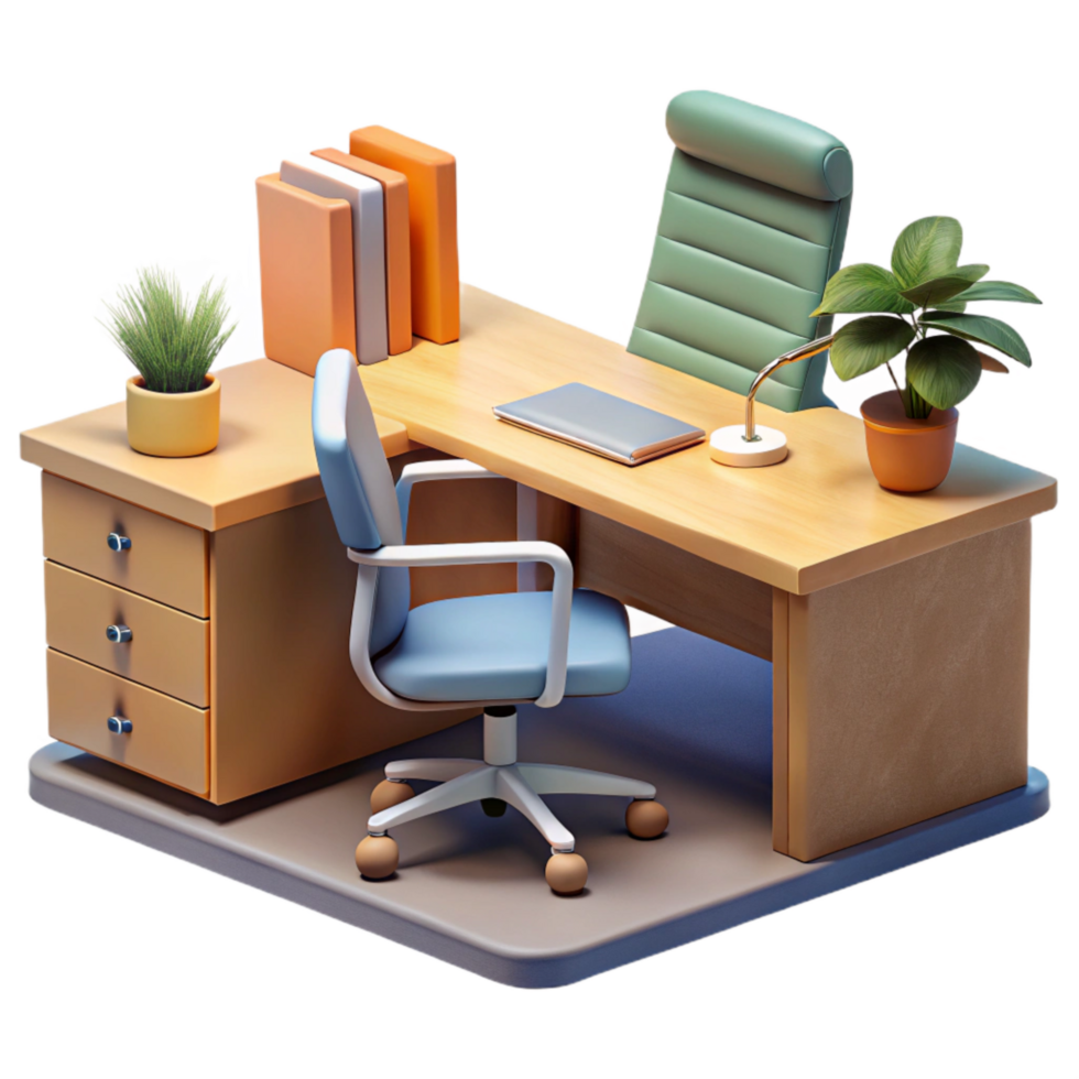 magnificent rustic Modern Office Interior with Plants Cutout Element exclusive png