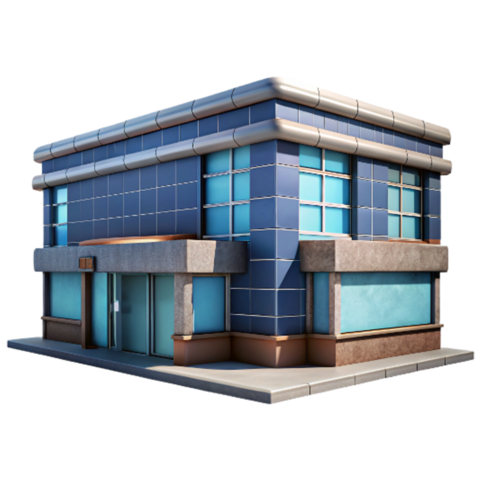 elegant vintage Modern Research Facility Exterior Side View with Transparent Background premium png