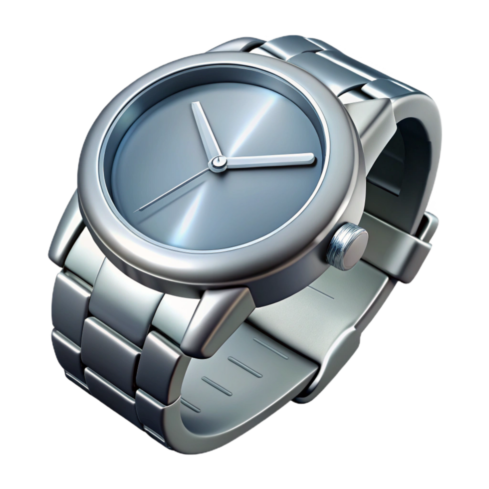 magnificent abstract Modern Silver Watch Isolated on Transparent Background premium png