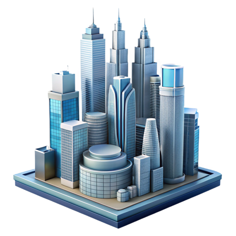 stunning artistic Modern Skyscraper Cityscape Isolated on Transparent Background exclusive png