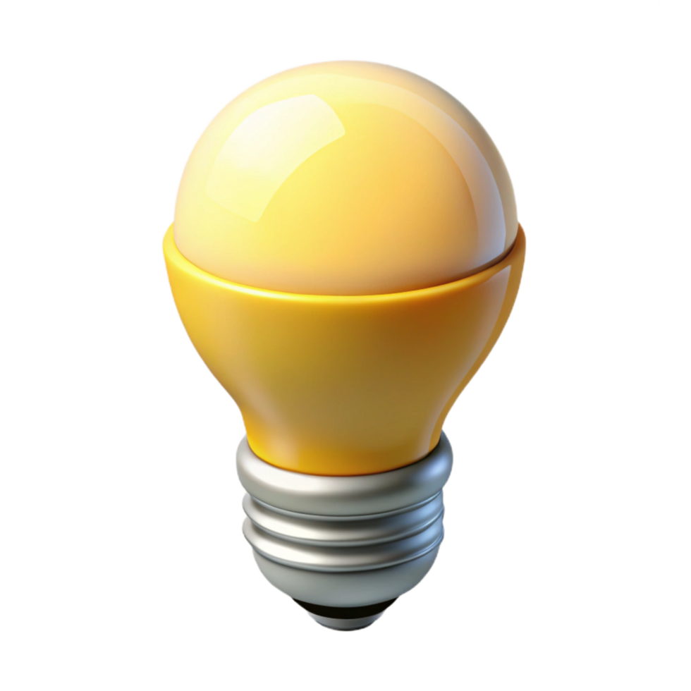 magnificent creative Modern Smart Light Bulb Yellow Glow Transparent Background genuine png