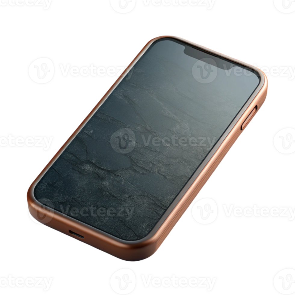 beautiful vintage Modern Smartphone Top View Black Screen Cutout png