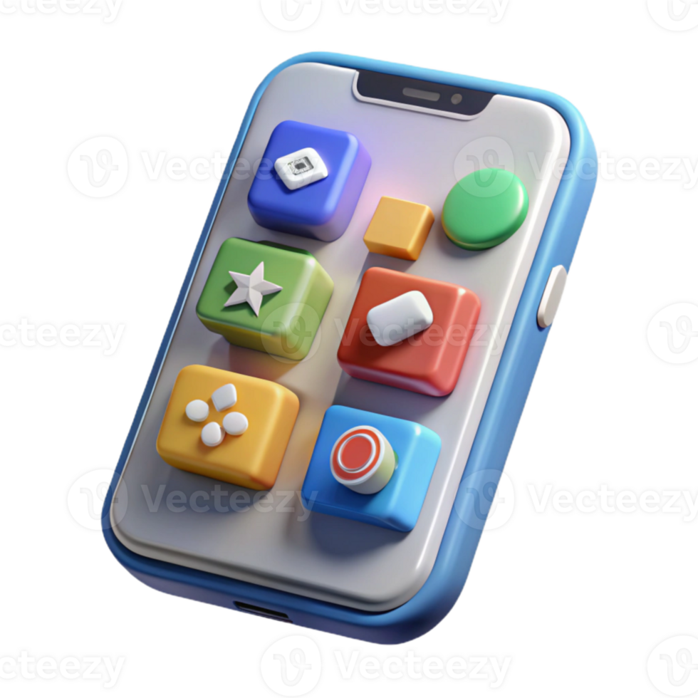 magnificent contemporary Modern Smartphone with App Icons Perspective View Cutout authentic png