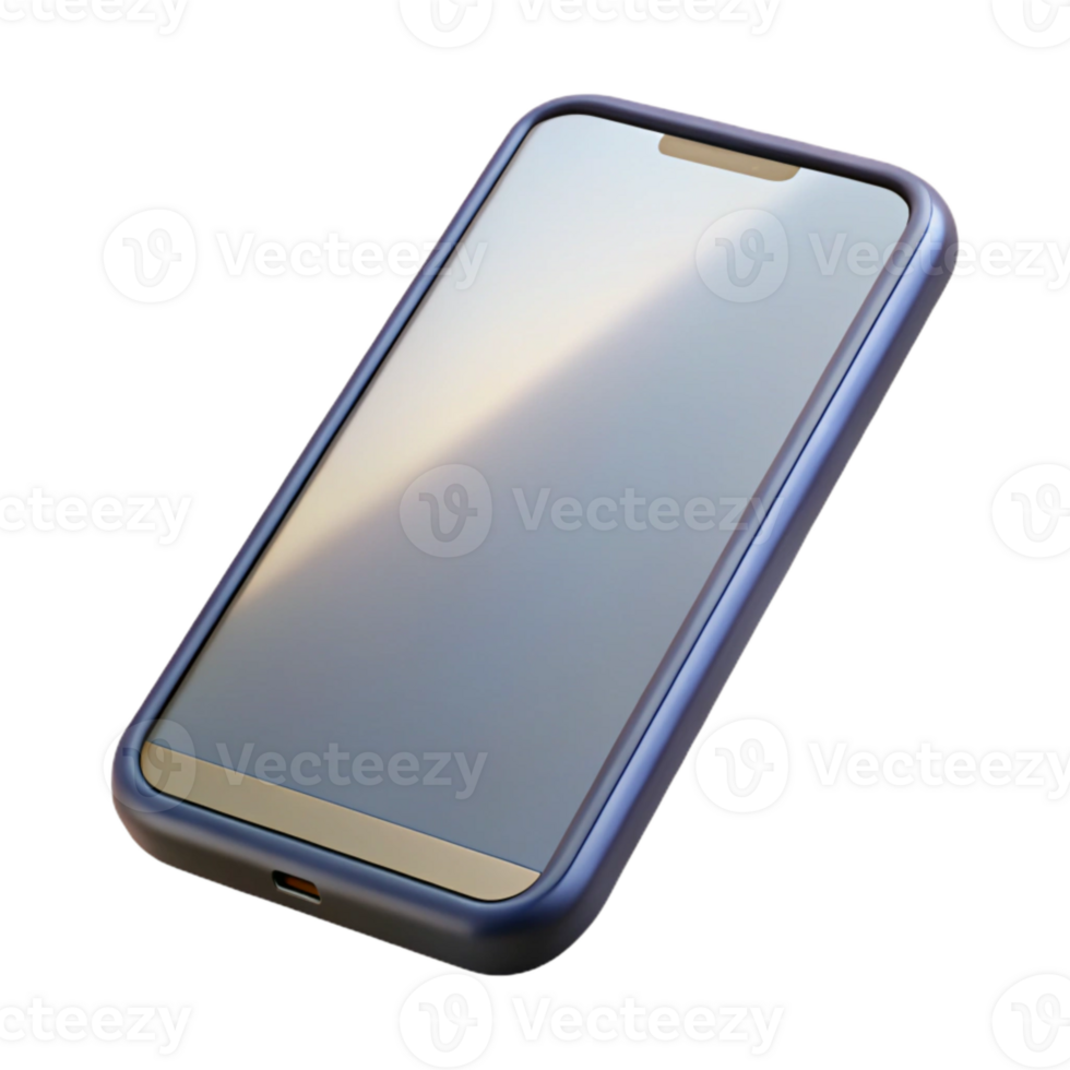 stunning classic Modern Smartphone with Blank Screen Isolated on Transparent Background professional png