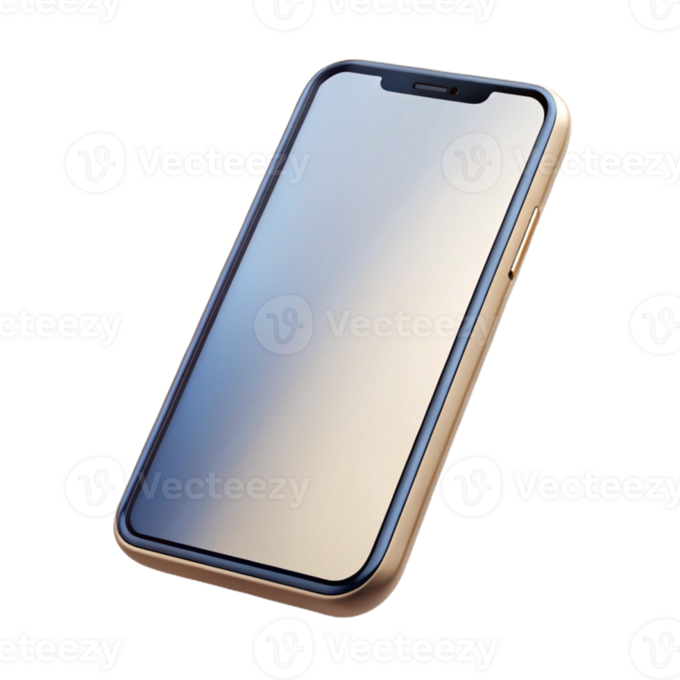 magnificent rustic Modern Smartphone with Blank Screen Isolated on Transparent Background high quality png