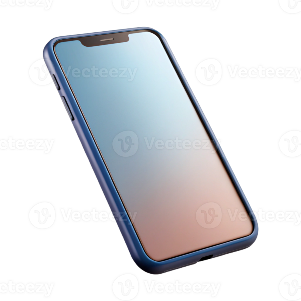 serene modern Modern Smartphone with Blank Screen Isolated on Transparent Background high resolution png