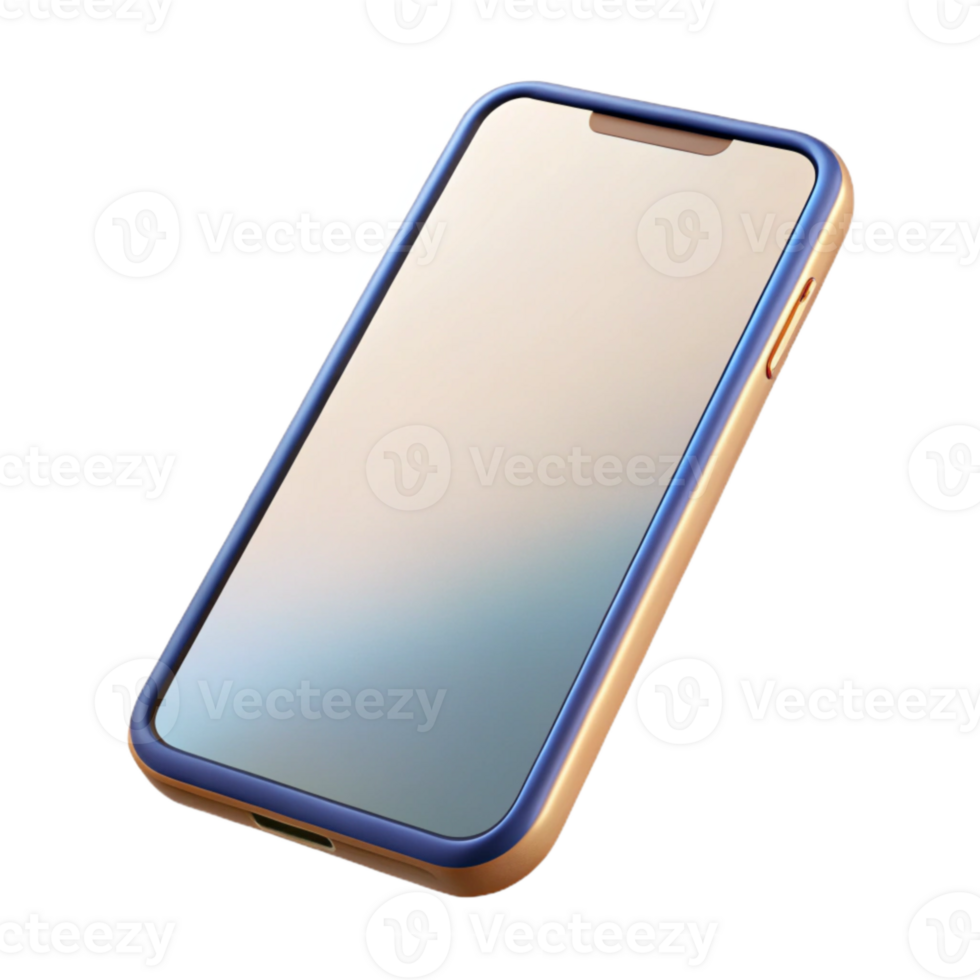 serene rustic Modern Smartphone with Blank Screen Isolated on Transparent Background detailed png